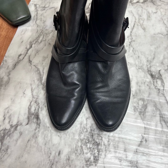 REBECCA MINKOFF SUEDE LEATHER BOOTS SIZE 8 green black boho western - Picture 2 of 9